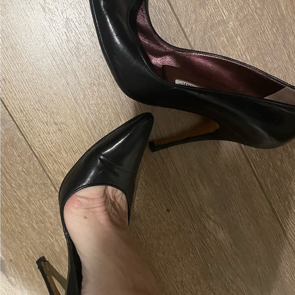 Manolo Blahnik Black Leather Heels